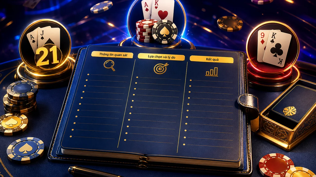 Mẫu ghi chép chiến thuật 98win: So sánh cách học Blackjack, Poker và Baccarat