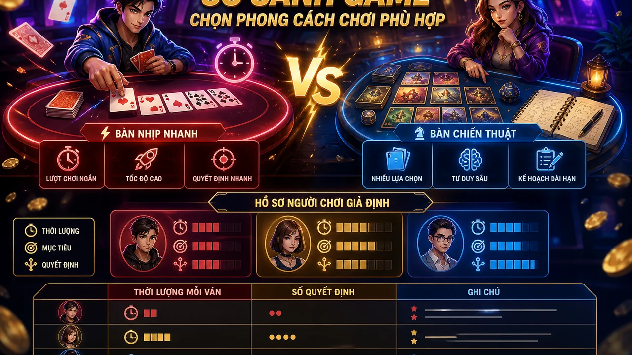 Chọn game theo mục tiêu luyện: 98win và bài test 30 giây cho người học chiến thuật